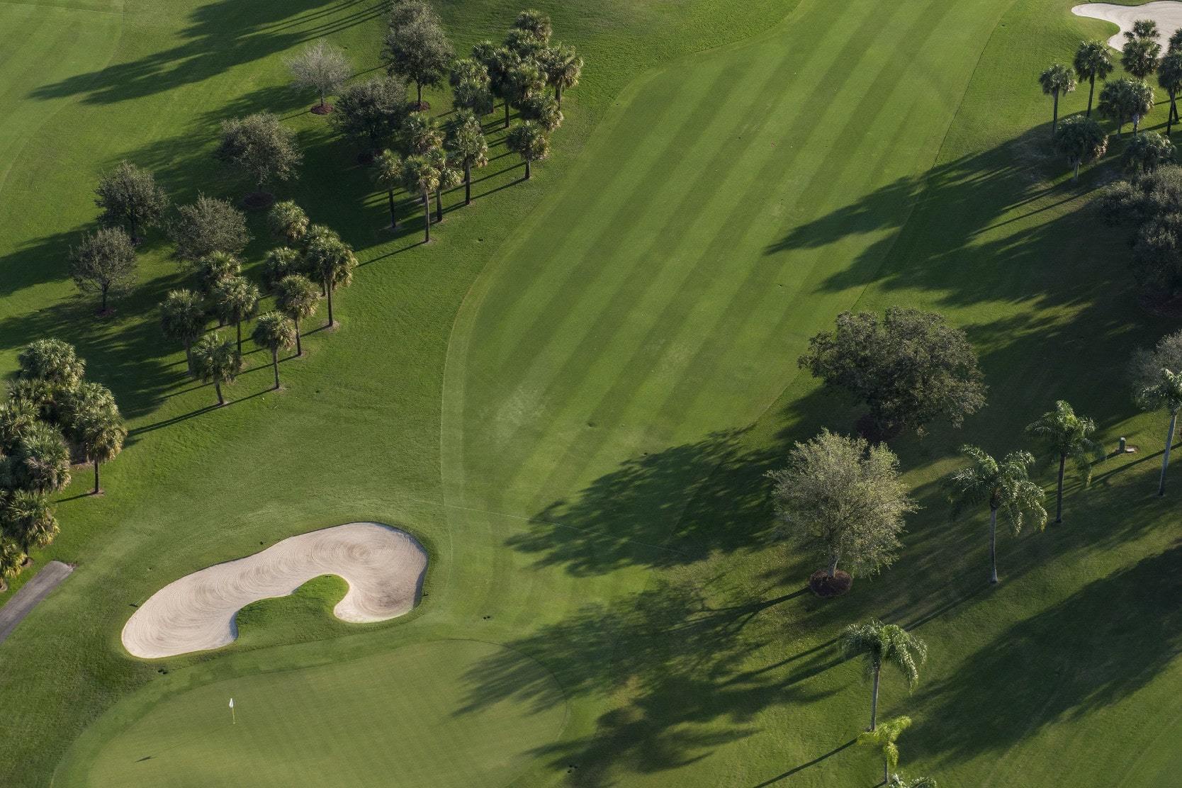 Aerial view of a golf course in Palm Beach Gardens, Florida